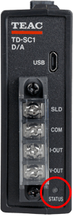 The status indicator lights red when the connected load cell is overloaded.